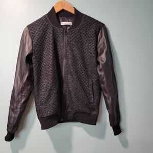 Bec & Bridge Revolve Iris Leather Sleeve Bomber Jacket Women's Size 4 Australia